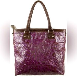 ETRO Milano Purple Tooled Italian Leather Western Cowgirl Tote Bag -  Rare